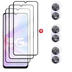 Premium Full Cover Tempered Glass Screen Protector with 9H Hardness for OPPO A78 5G (3 Glass and 3 Lens)