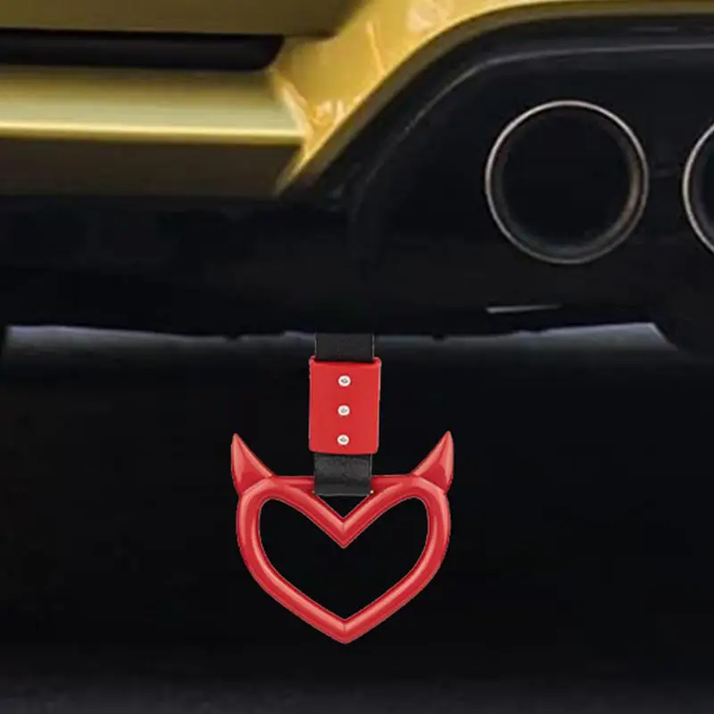 Tow Rope Heart Ring 1pc Car Tow Decoration Belt Train Bus Handle Hand Strap Drift Charm Car Handle Straps decor Styling car accessories strap car decoration strap car tow decoration