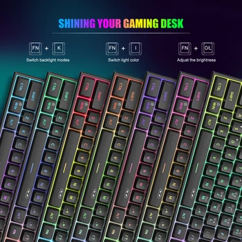 MageGee Mini 60% Gaming Keyboard, RGB Backlit 61 Key Ultra-Compact Keyboard, TS91 Ergonomic Waterproof Mechanical Feeling Office 3