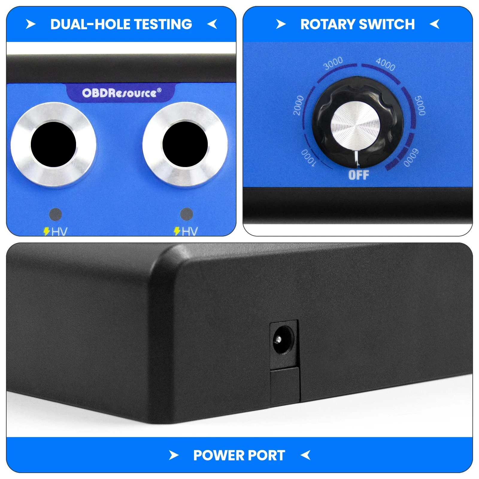 Spark Plug Tester OBDResource Car Dual Holes 110V 220V 0-6000rpm Frequency Auto Engine Ignition Coil Tester Spark Tool