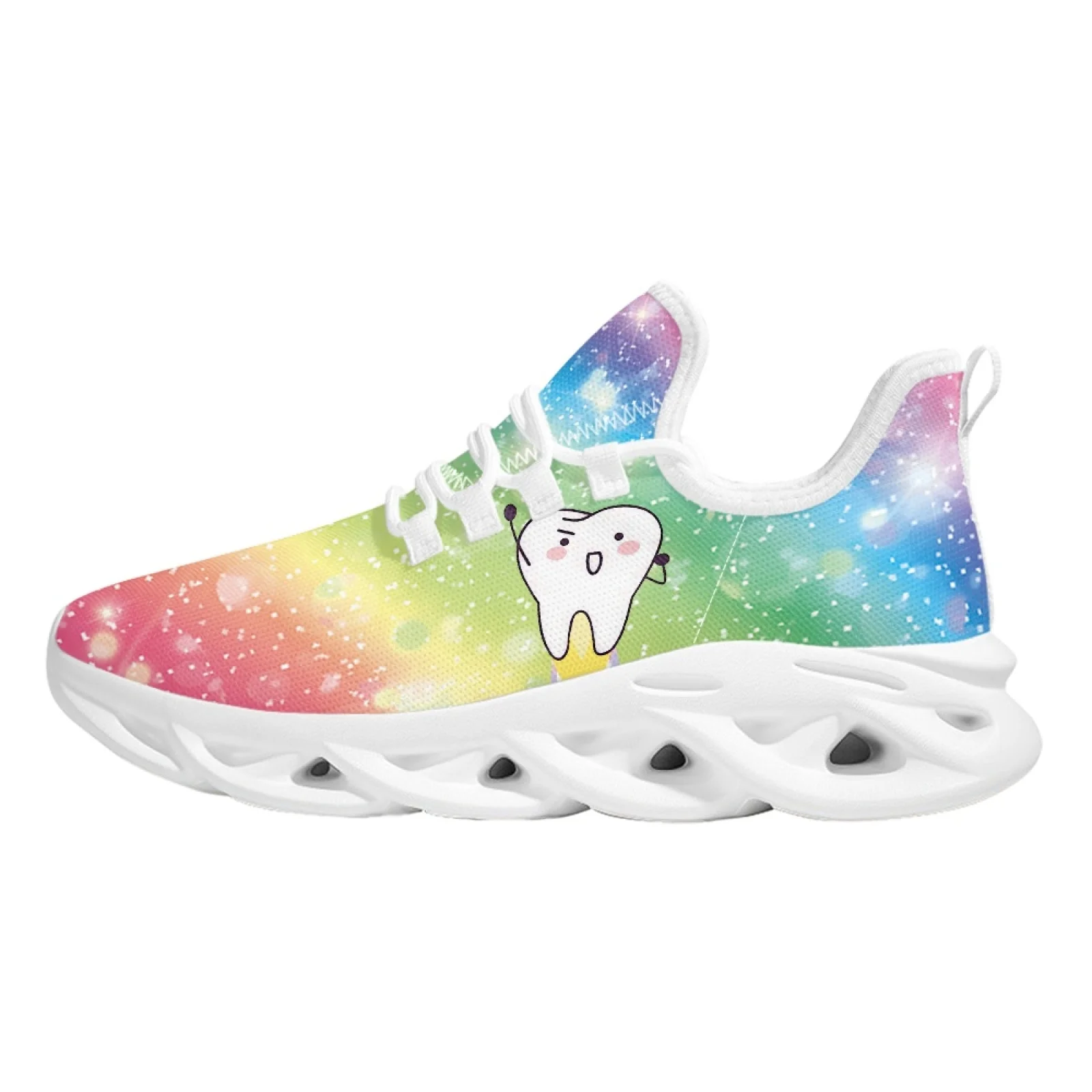 Belidome Rainbow Tooth Dental Womens Running Shoes Casual Athletic Snealers Non Slip Womens Walking  Tennis Shoes Zapatos Mujer