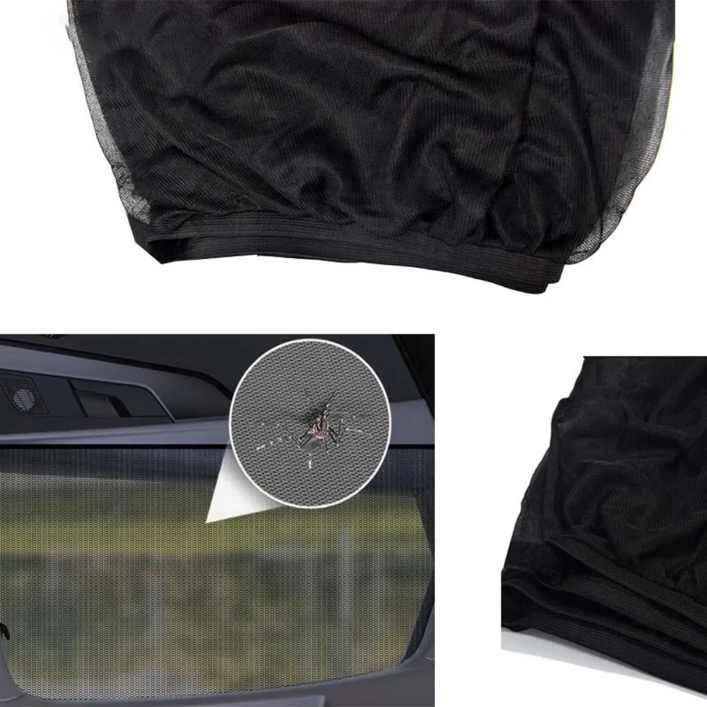 2Pcs Car Sun Visor Rear Side Window Sun Shade Mesh Fabric Sun Visor Shade Cover Shield UV Protector Black Car Sunshade Curtain