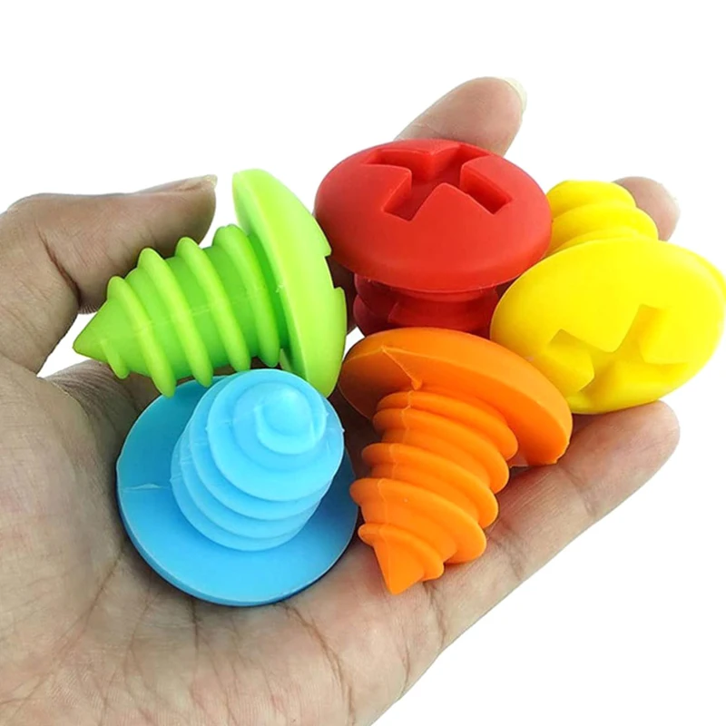 1pcs Silicone Wine Stopper Screw Shape Wine Bottle Cap Creative Accessories Home Party Use Food-grade Kitchen Gadget