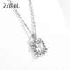 ZAKOL Simple Shiny AAA Cubic Zirconia Rectangle Pendant Necklaces Glamour Bridal Wedding Chain Necklace Fashion Jewelry NP1018 4