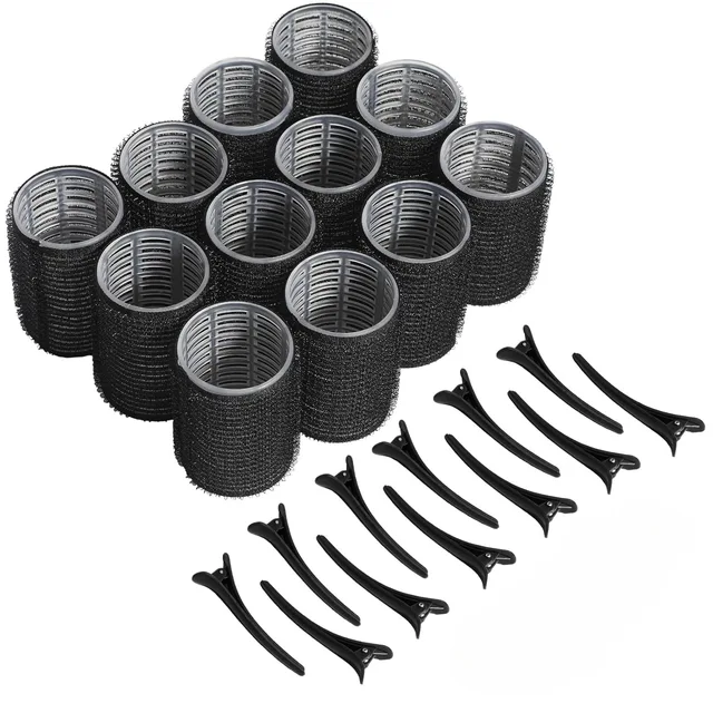Hair Rollers Set Self Grip Hook Hair Curlers 12pcs Heatless Roller 6/12 Clips Salon Dressing Curlers Sticky Hair Styling Tools