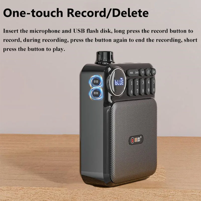 Mini Pocket FM Radio High Sensitivity Digital Radios Recorder Wireless Bluetooth Speaker MP3 Music Player with TF Card USB Port