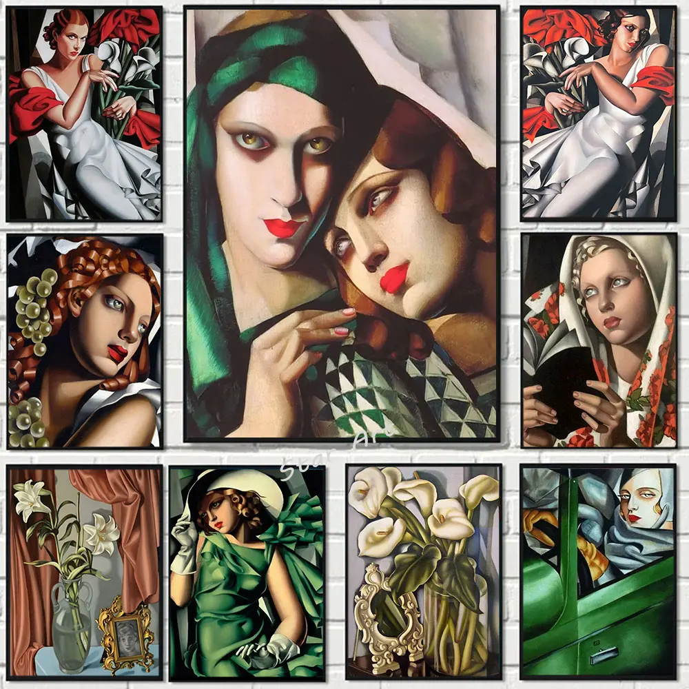 

Famous Painter Lempicka Abstract Posters Print Woman Aesthetic Canvas Painting Wall Art Pictures for Nordic Living Room Decor
