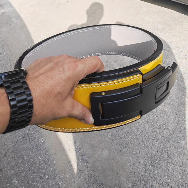 Weightlifting Belt Cowhide Leather Lever Buckle Waist Support Powerlifting Strong Pull Squat Deadlift Gym Training Powerlifters