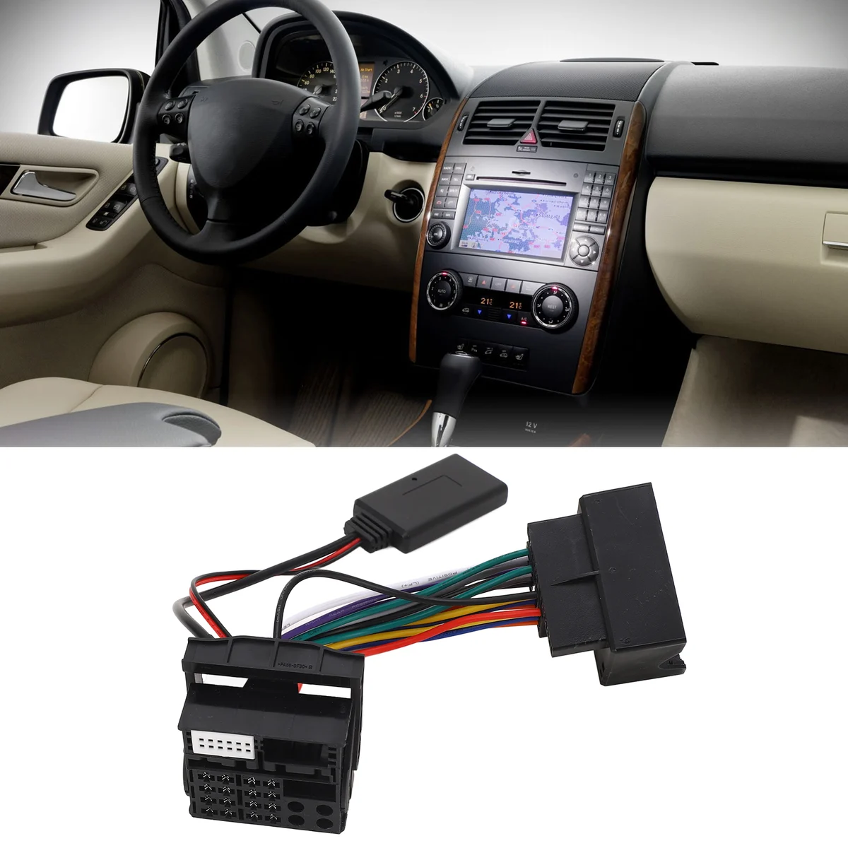 Bluetooth 5.0 Radio Aux Cable 16 Pin for Mercedes W169 W245 W203 W209 W164 Bluetooth AUX Adapter Wireless Bluetooth AUX Cable — view 3