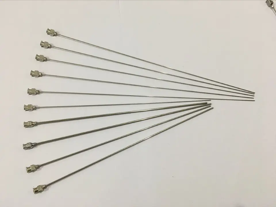 5pcs 1.0mm OD 19G 1.0x60/80/100/120/150/200/250/300mm Stainless Steel  Syringe Needle Dispensing Needle Industry Elongated Needle