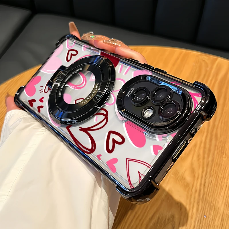 Modern Romance Hearts Design Anti-Drop TPU Phone Case