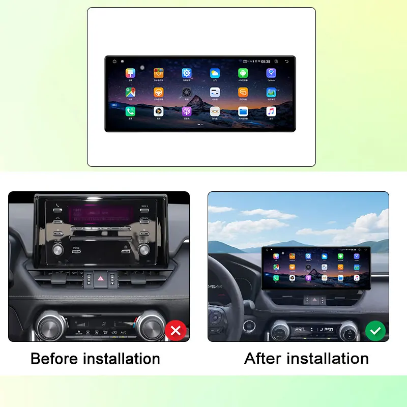 Pantalla Dividida para Toyota RAV4 2020-2022, Reproductor Multimedia de Radio para Auto, Carplay, Navegación GPS, Pantalla Ultrafina, DSP Estéreo 4