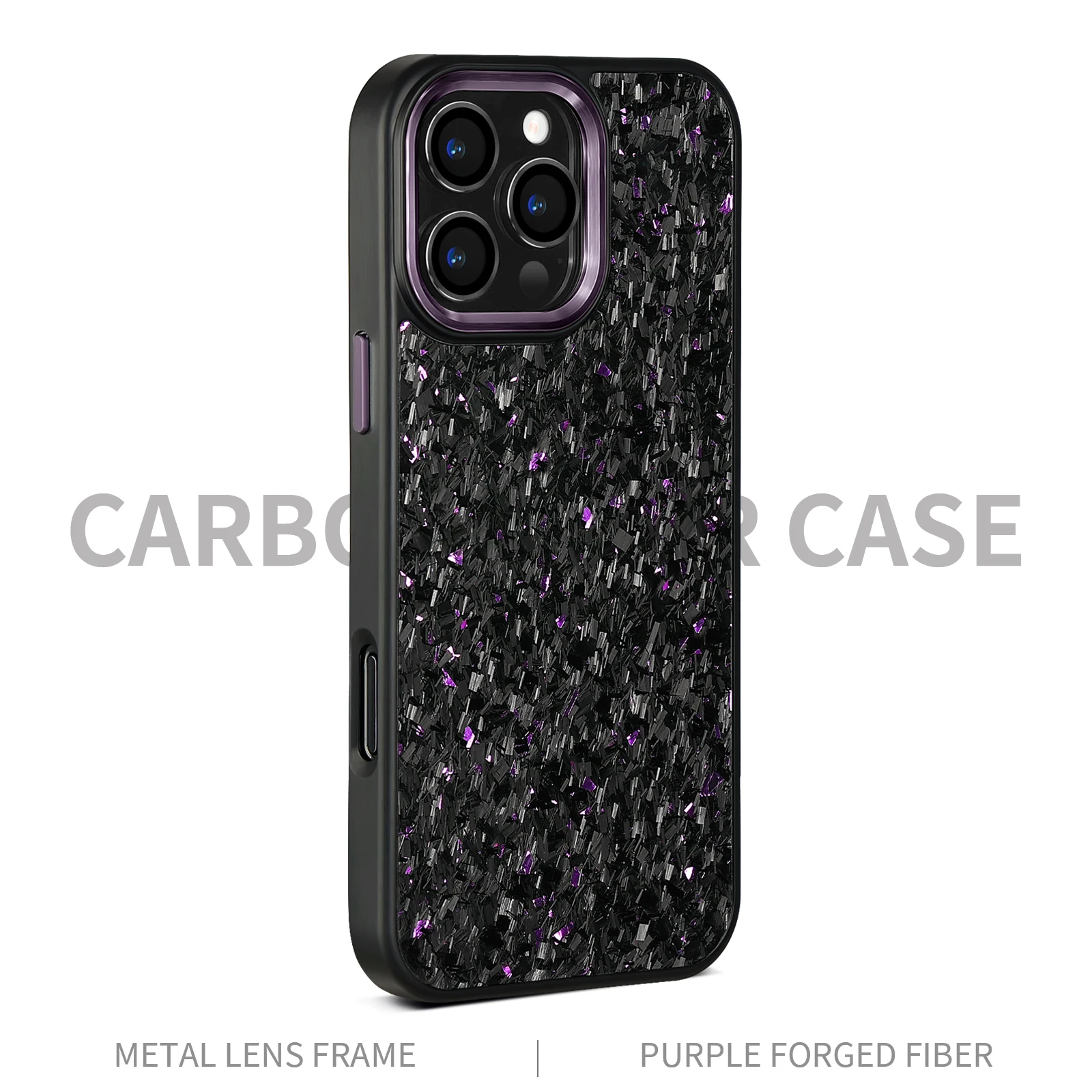 Glossy Metal Frame Real Carbon Fiber Shockproof Wireless Charging Case