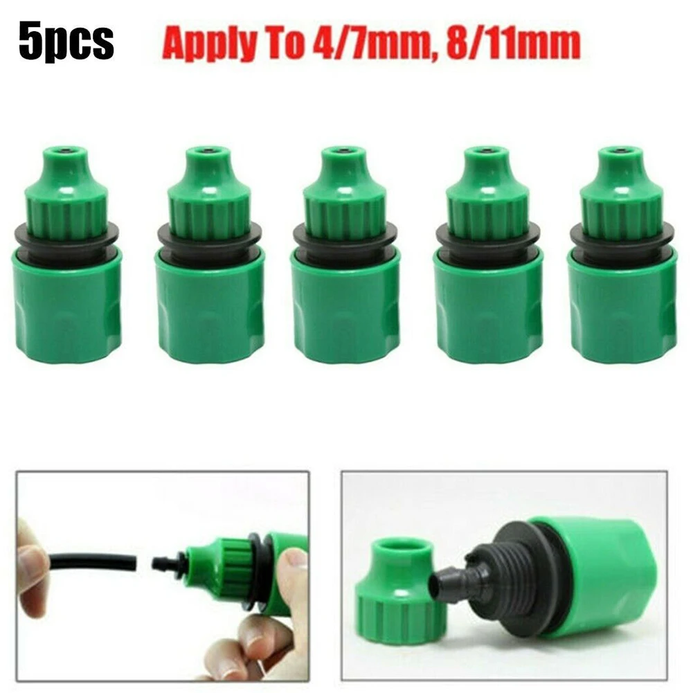 

5pcs Water Pipe Quick Connector Plastic Hose Pipe Connector For Garden Pipeline Drip Irrigation System Watering Equipment Parts