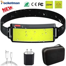 

COB LED Headlamp Portable Mini Headlight with Built-in Battery Flashlight USB Rechargeable Head Lamp Camping Work Light Lantern