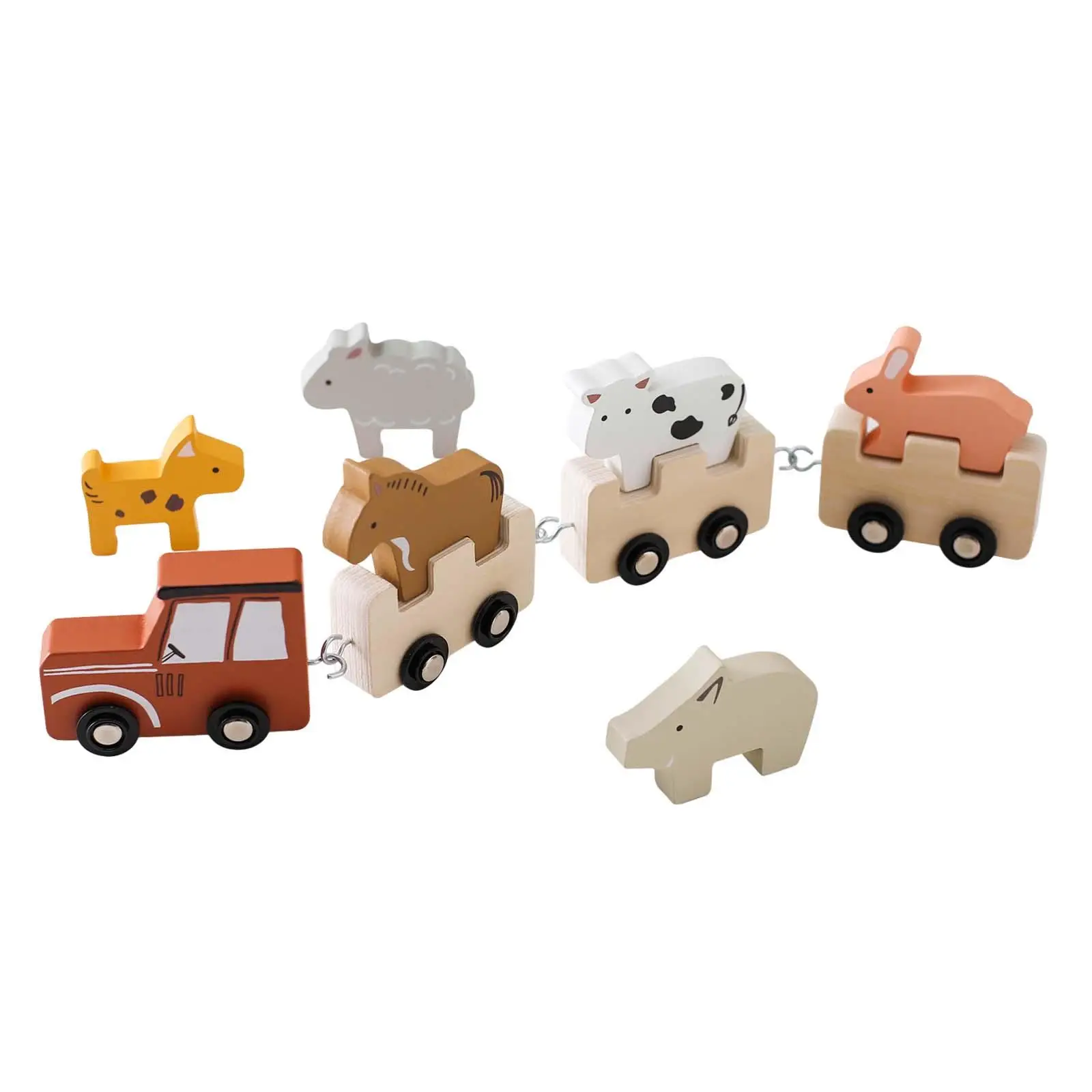 Animal Train Toy Sensory Learning Toy Preschool Learning Activities Animal Farm Train for Kids 2 3 Year Old Boy Girl Toys