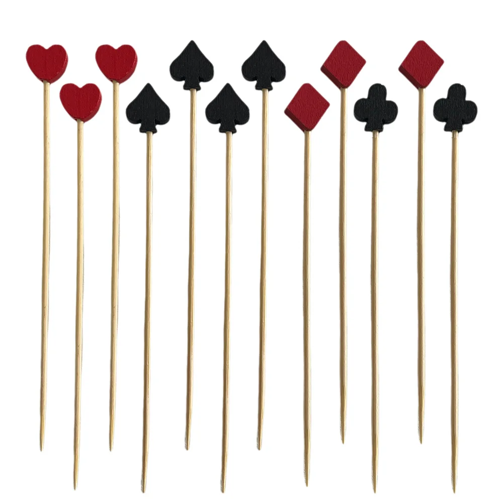 

Casino Cocktail Toothpicks Poker Party Decorations Party Toothpicks for Fruit Toothpick Food Casino Cake Decor(100 Pieces)