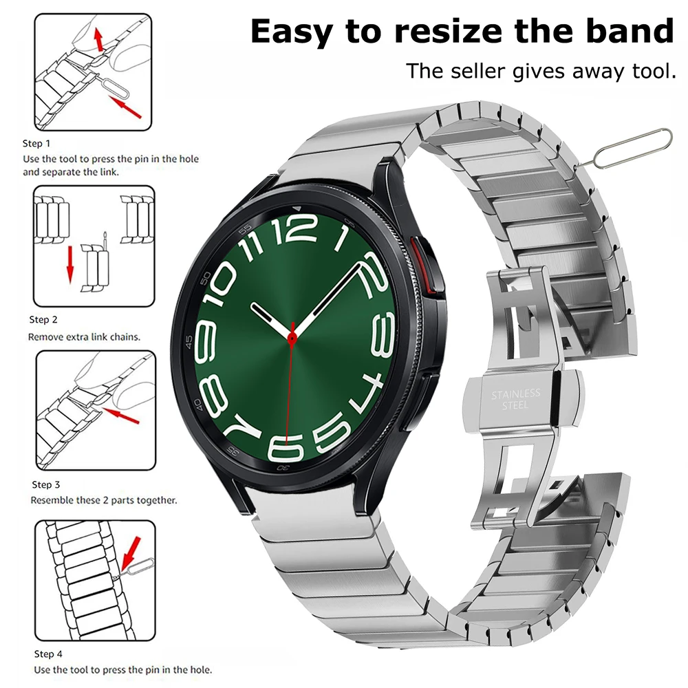 Premium Stainless Steel Watch Band - No Gaps, Universal Fit (Various Sizes)