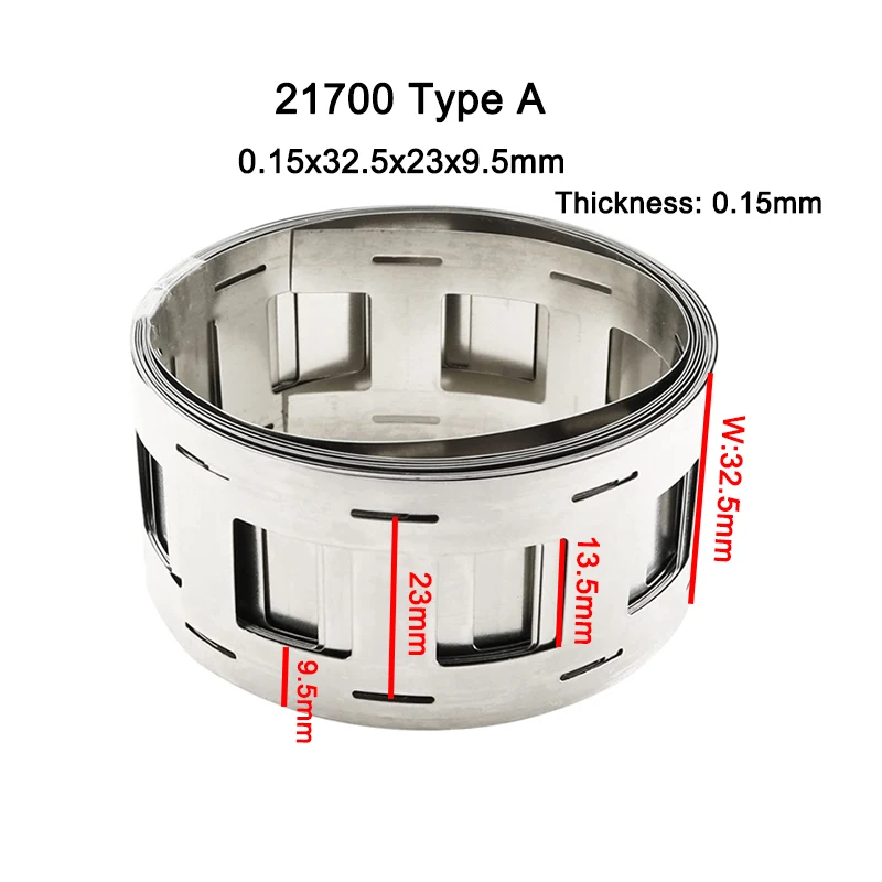 Battery strip 1M 0.15x27mm 2P nickel plated steel lithium T2 copper for 18650/21700 battery pack welding