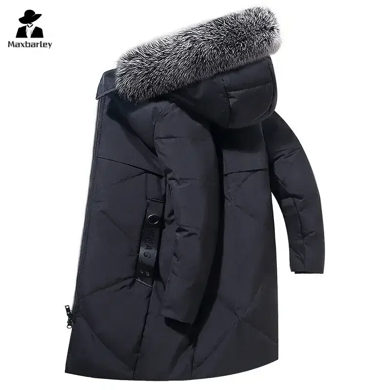 Men's Clothes Winter Medium and Long Section Cotton Clothing Large Size Down Jacket Outdoor Leisure