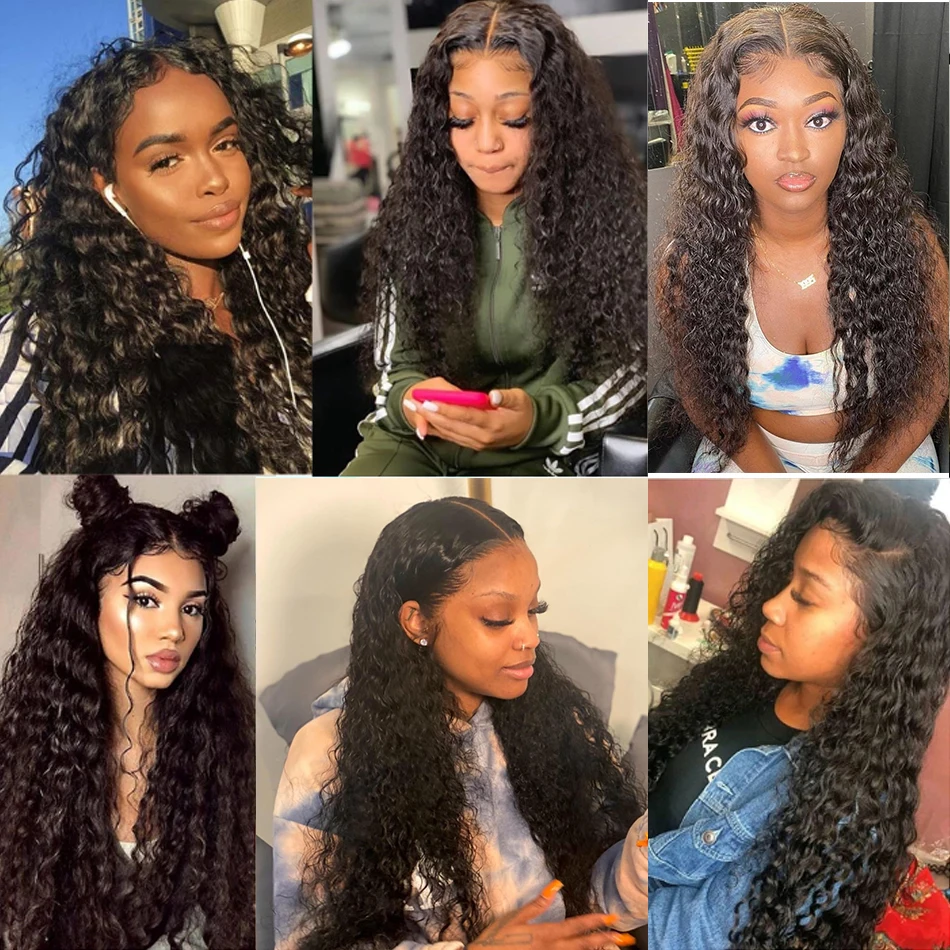 Deep Wave 30 32 Inch HD 13x6 Lace Frontal Wig Brazilian Curly 13x4 Lace Front Human Hair Wigs For Women Pre Plucked Water Wave