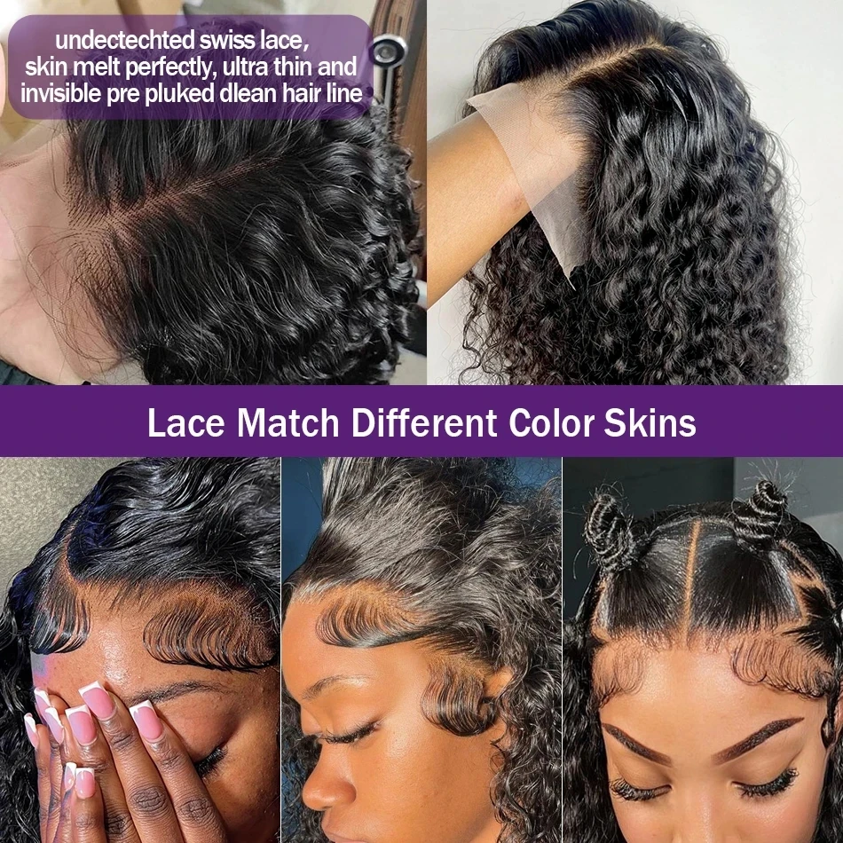 13x4 Lace Front Human Hair Wigs Water Wave Lace Frontal Wigs For Women Brazilian 100% Human Hair Deep Water Wave Front