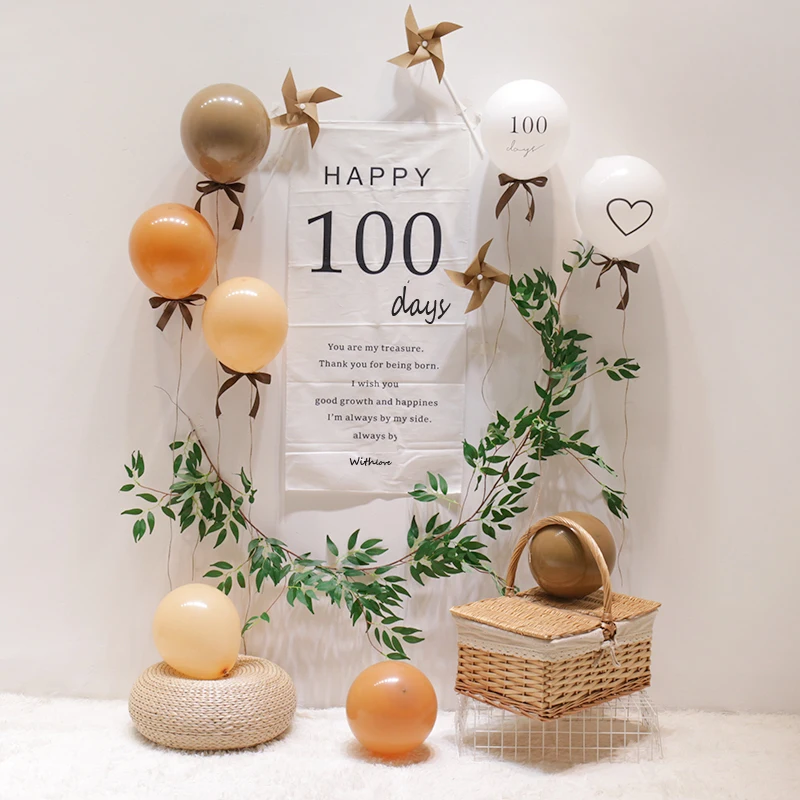 Ins Birthday Decoration Tapestry 100DAYS Happy Birthday 1st Background Cloth Children Room Hanging Wall Decor Tapestry