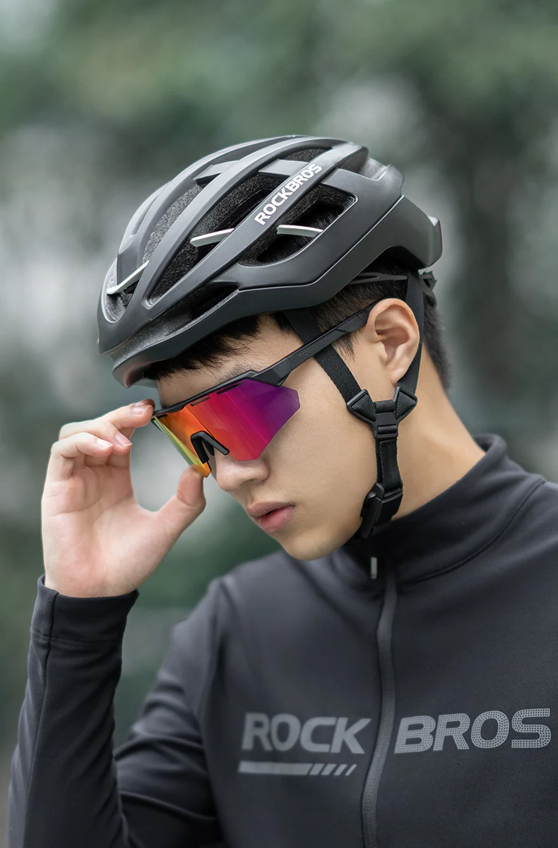 ROCKBROS 4-Linsen-Fahrradbrille Polarisiert für Männer und Frauen, Fahrradbrille MTB Rennrad-Brillen mit Myopie-Rahmen Sonnenbrille – Detail 11