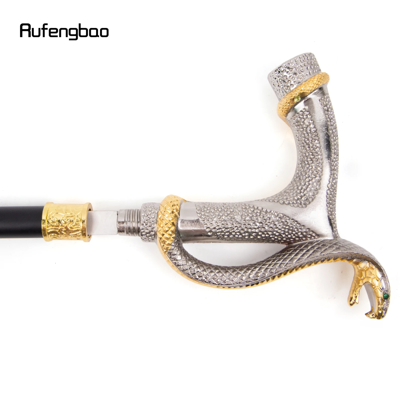 Spazierstock Kobra-Design Weiß Gold – 93 cm Cosplay-Stab