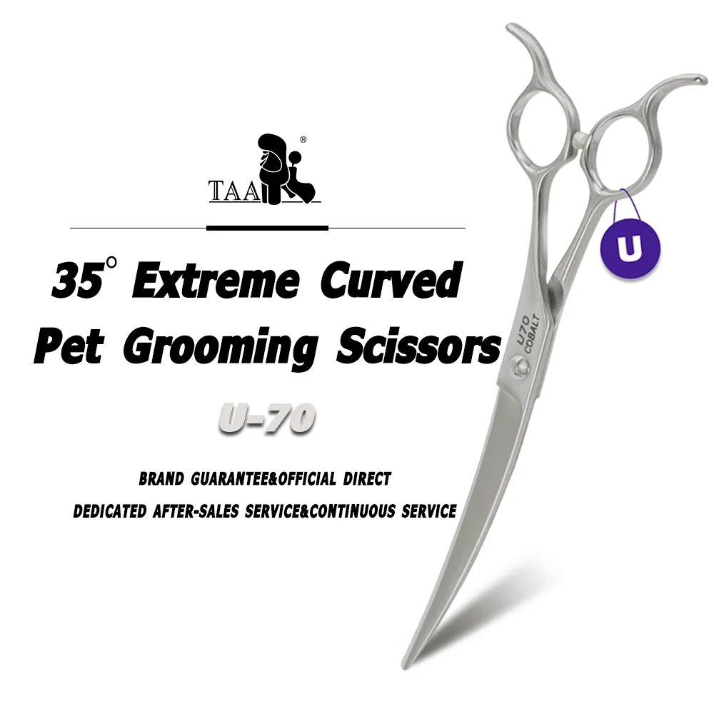 TAA Grooming Scissors 35°Extreme Curved Pet Scissors for Dog