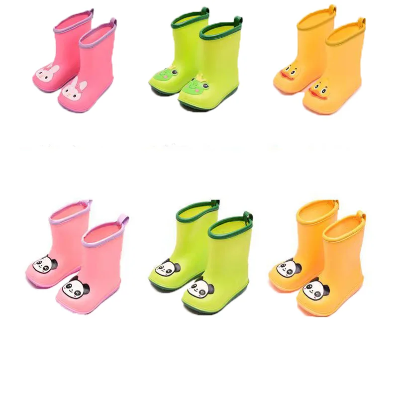 Baby Boy Girl Rain Boots Cartoon Infant Toddler Child PVC Rubber Waterproof Rain Boot Soft Bottom Baby Anti Slip Rain Shoes 1-6Y