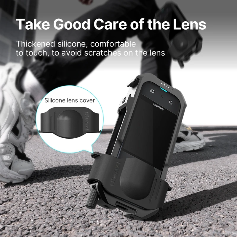 Ulanzi Insta360 X3 금속 보호 케이지 insta360 ONE X3 액세서리 용 콜드 슈 마운트가있는 파노라마 액션 카메라 케이스 조작
