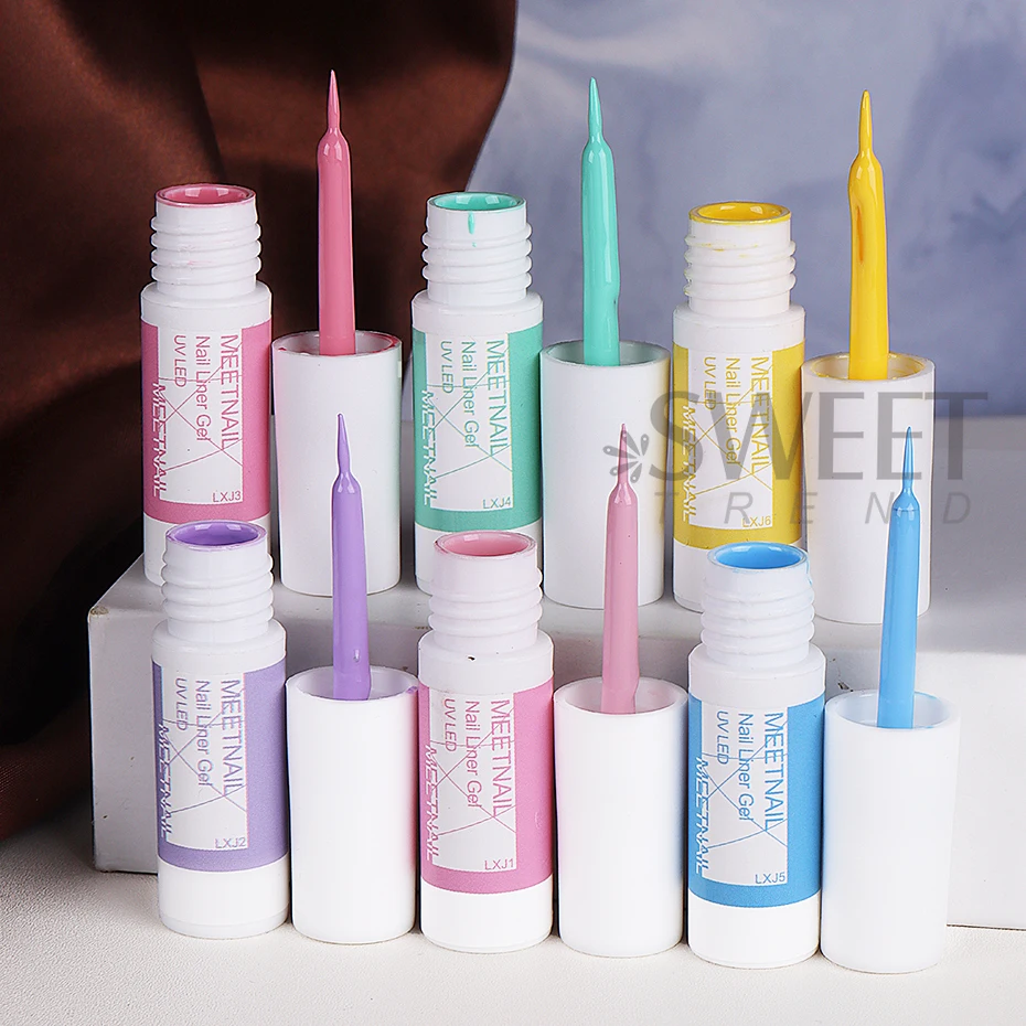 6pcs/set 5ml Liner Gel Nail Gel Polish Semi Permanent UV Gel DIY French Painting Drawing Manicure Varnish Soak Off Manicure Tool