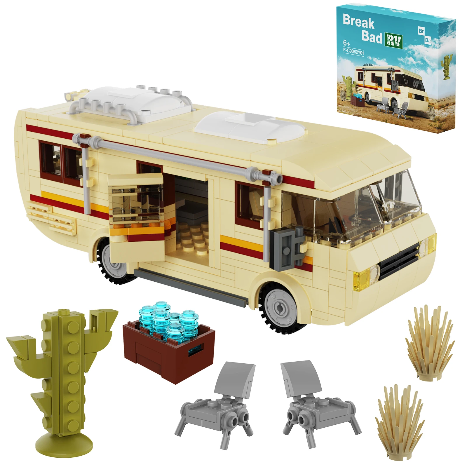 

Breaking Bad Car RV Vehicle Building Blocks Set Creative House Camper Van 432 Pcs DIY Brick Toys for Kids Christmas Gifts