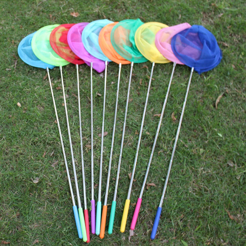 

Children's Fishing Net Small Fish Catching Net Rainbow Beach Retractable Kids Butterfly Insect Catching