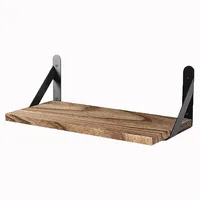 Floating Wooden Shelves Display Shelf Solid Wood Shelves Wall Storage Rack for Bedroom Kitchen Home Decoration Plant Holder 2