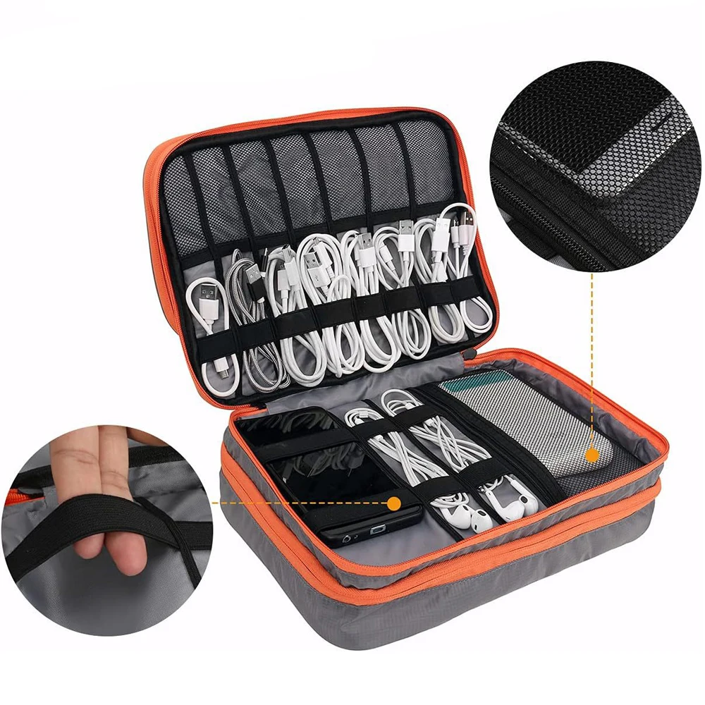 Cable Storage Bag Digital Electronic Organizer Pouch Portable USB Data Line Charger Plug Storage Bag Travel Cable Organizer Case - 4