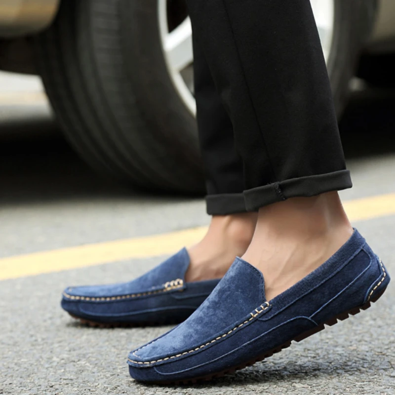 Herren Suede Leder Loafer Leichte Freizeitschuhe Slipper_voghion.com