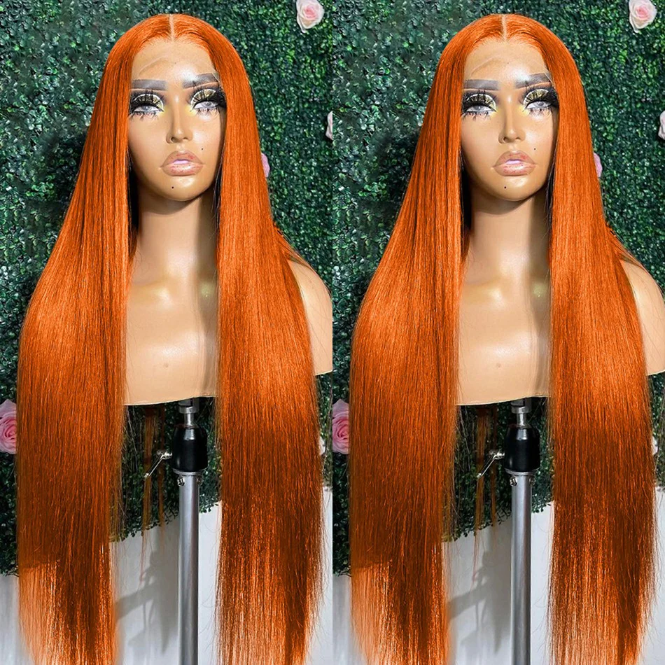 

Orange Ginger Lace Front Wig Human Hair Curly Lace Front Human Hair Wig Glueless Water Deep Wave 13X4 13X6 Hd Lace Frontal Wig