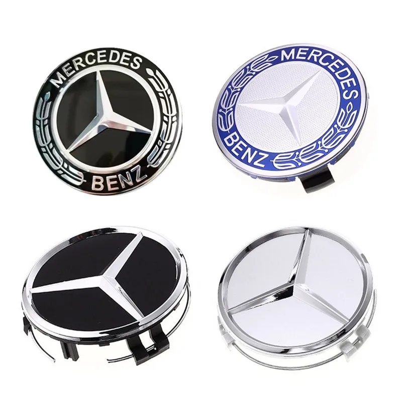 4pcs 75mm Wheel Center Caps Car Hub Rim Cover Emblem Auto Accessories W204 W205 W212 W213 W206 W164 W117 W176