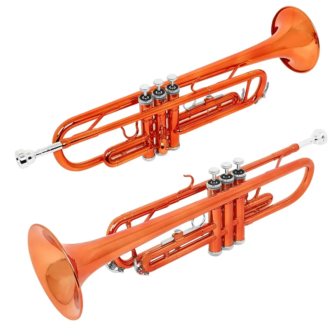 SLADE Orange Bb Standard Trumpet Set Brass Student Beginners Trumpet Instruments with Box 7C Blowing Nozzle Gloves