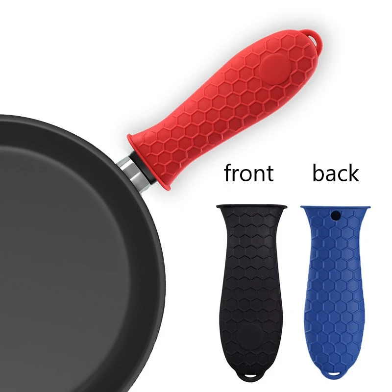 Silicone Handle Cover Honeycomb Hot Handle Holder Potholder For Cast Iron Skillets Pans Grip Sleeve Cover Pots Pans Part pot handle cover pot handle holder