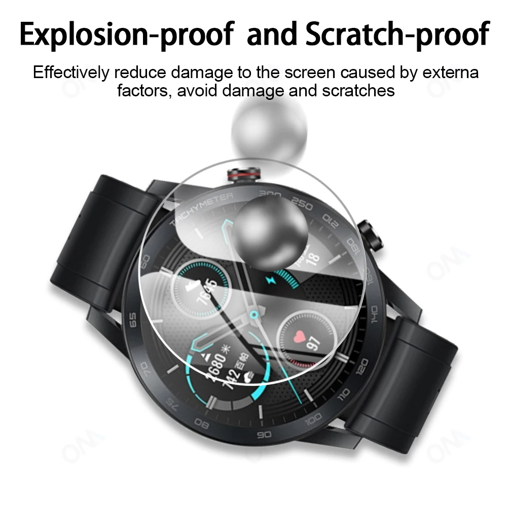 Durable Tempered Glass Smartwatch Screen Protector - Full Cover Display Shield