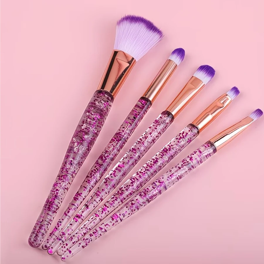 Makeup Brush Set of 10 Pieces, Glitter Beauty Tools, Soft-Bristled Eyeshadow Cosmetics, Makeup Setting Tools, Blush Brushes, Etc - 4