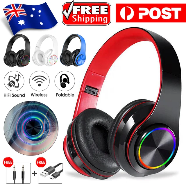 Auriculares Bluetooth 5.0 Auriculares Sonido estéreo de alta Ligero para  teléfonos inteligentes Windows iOS Teléfonos celulares Android - rojo