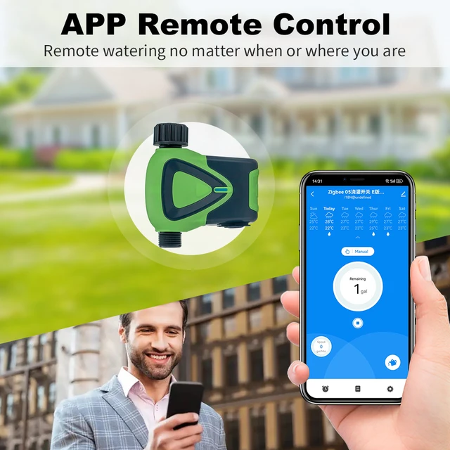 Tuya Zigbee Smart Sprinkler Timer Garden Automatic Irrigation System Can Programmer Watering Timer Remote Control Alexa Google 3