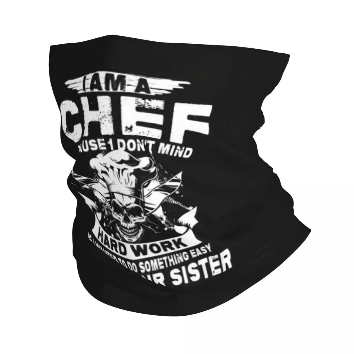 

Funny Cooking Skull Knife Chef Bandana Neck Cover Printed Cook Mask Scarf Warm Face Mask Running Unisex Adult Windproof