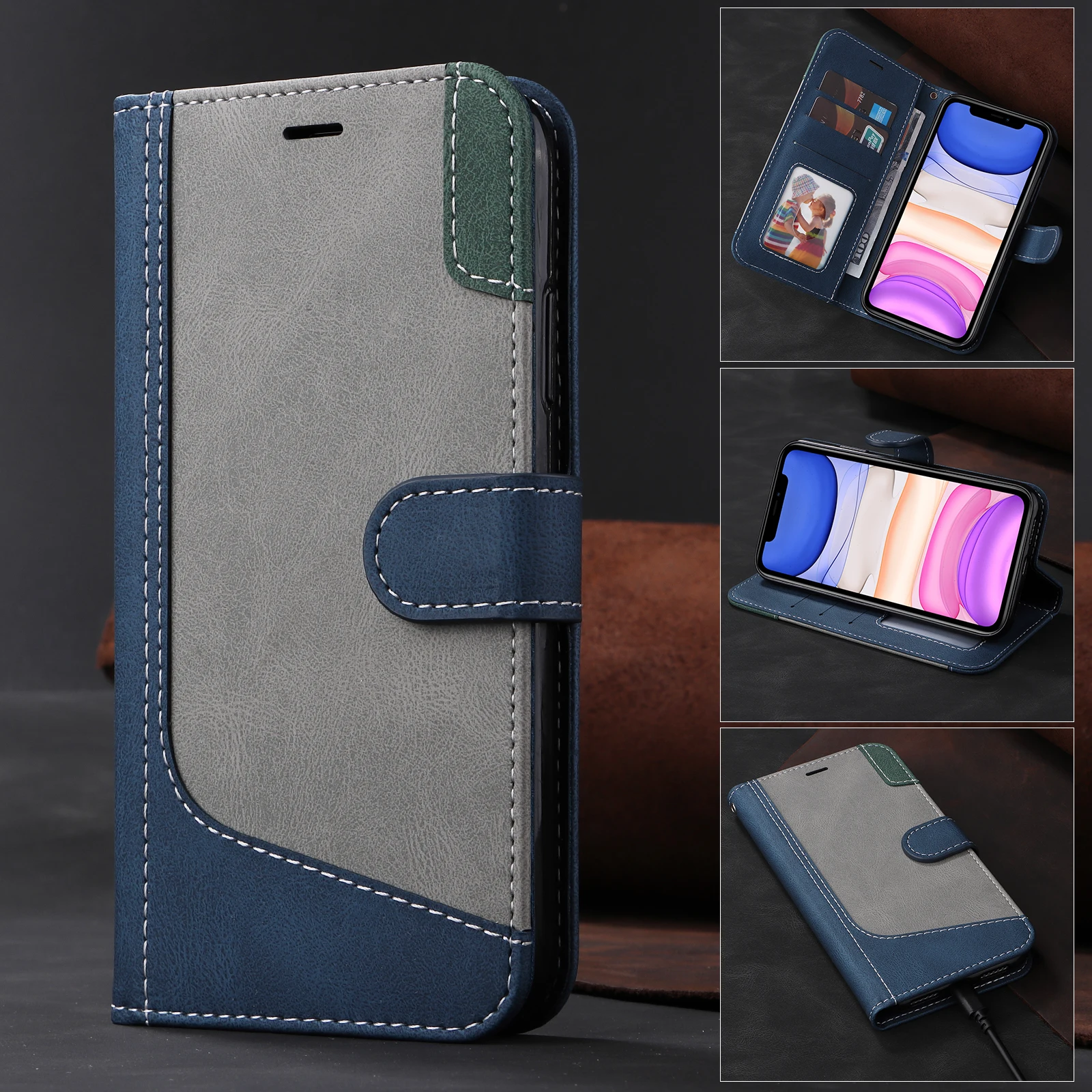 Flip Stand Cover In Pelle Per Oppo Realme Gt Neo3T Realme V23 Reno8 Lite 5G Narzo 50I Prime A17 Portafoglio Slot Per Schede Custodia Per Telefono Coqu