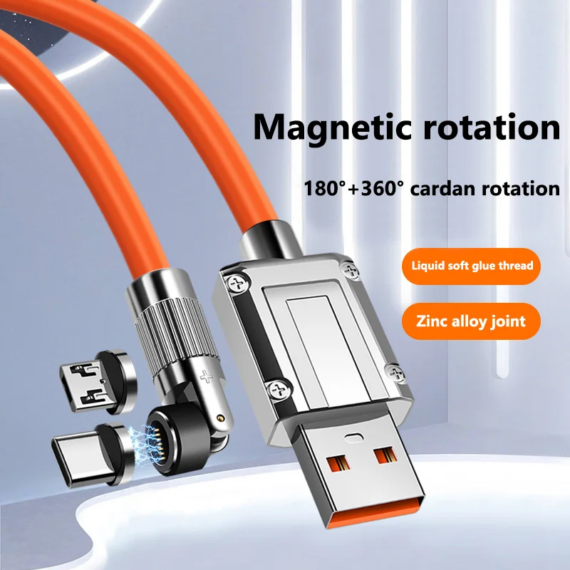 

540° Rotate 5A Magnetic Cable Fast Charging Micro USB Type C Cable For Samsung Xiaomi Magnet Data Charger Wire Cord USB Cable