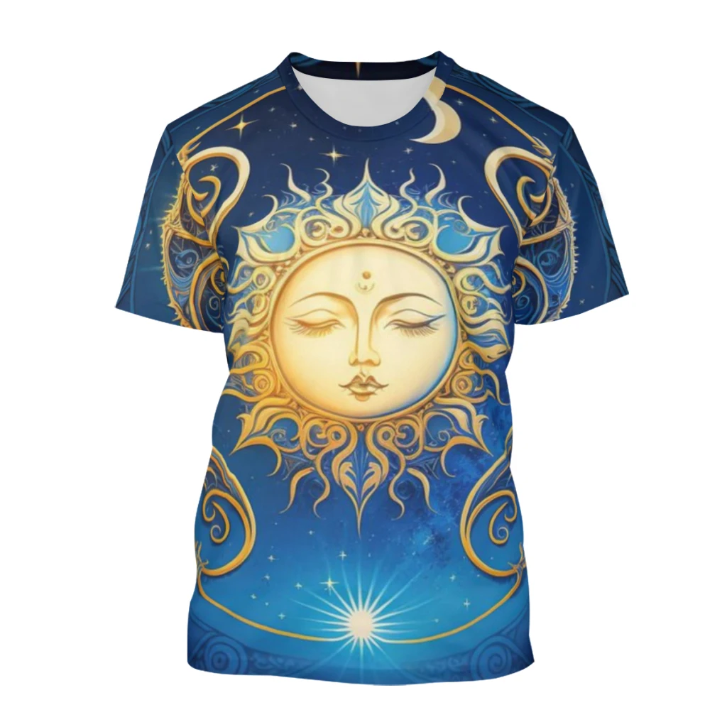 

Sun Moon Star Women T-shirt Short Sleeve Top Youthful Y2K